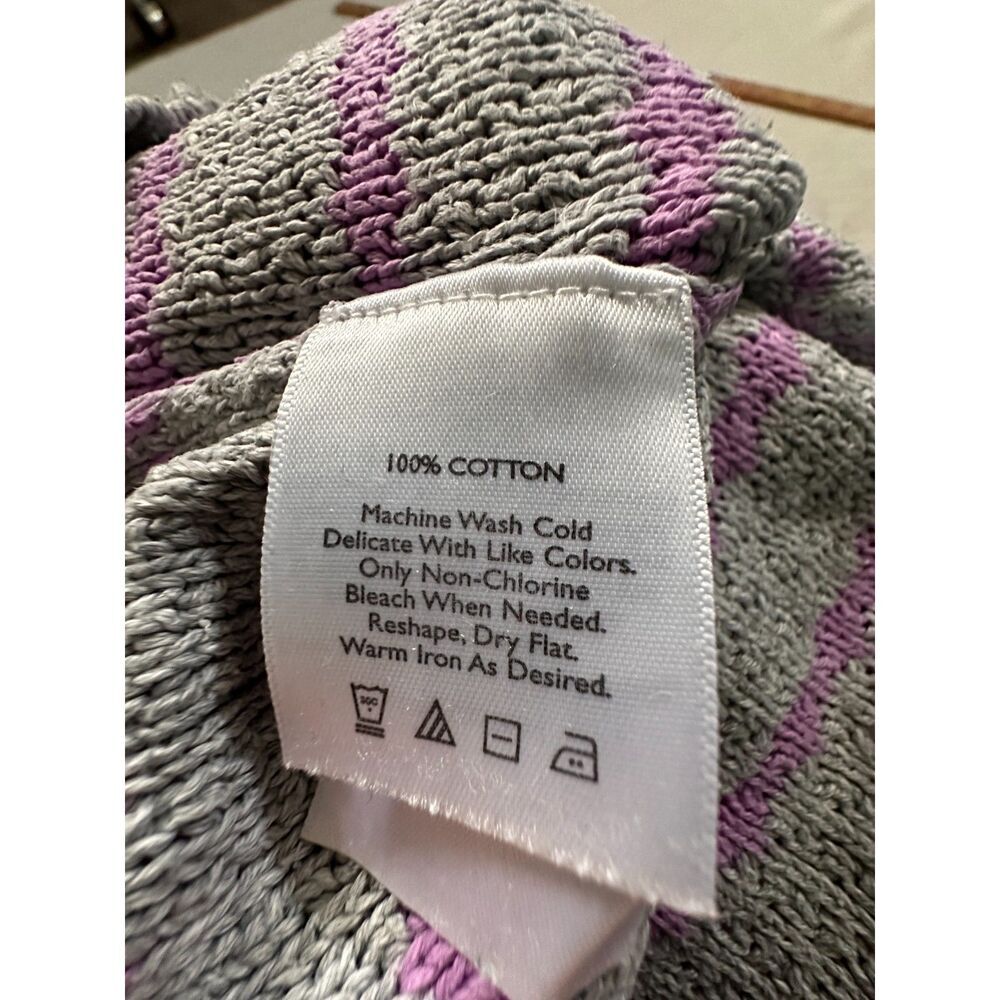Eddie Bauer Gray and Pink Stripe Cotton Sweater Size XL - Picture 4 of 6